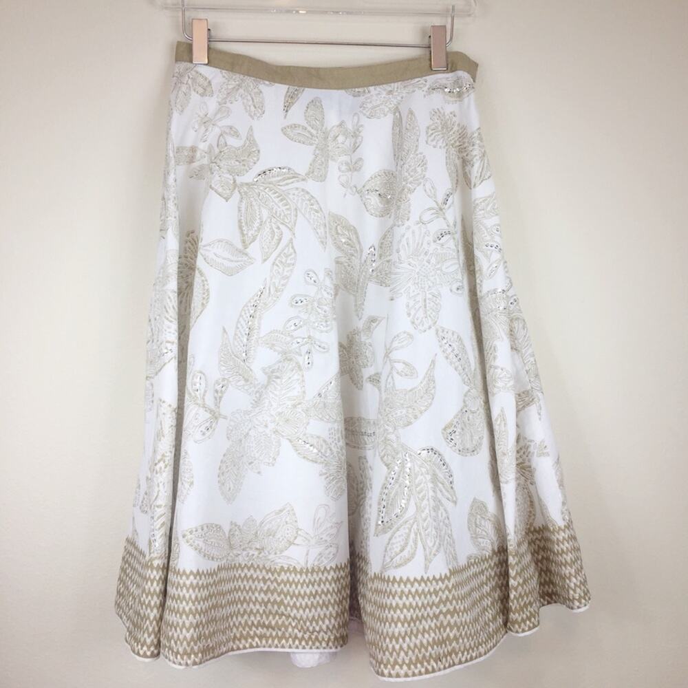 A.N.A. | Circle Skirt  | Tan White Sequin